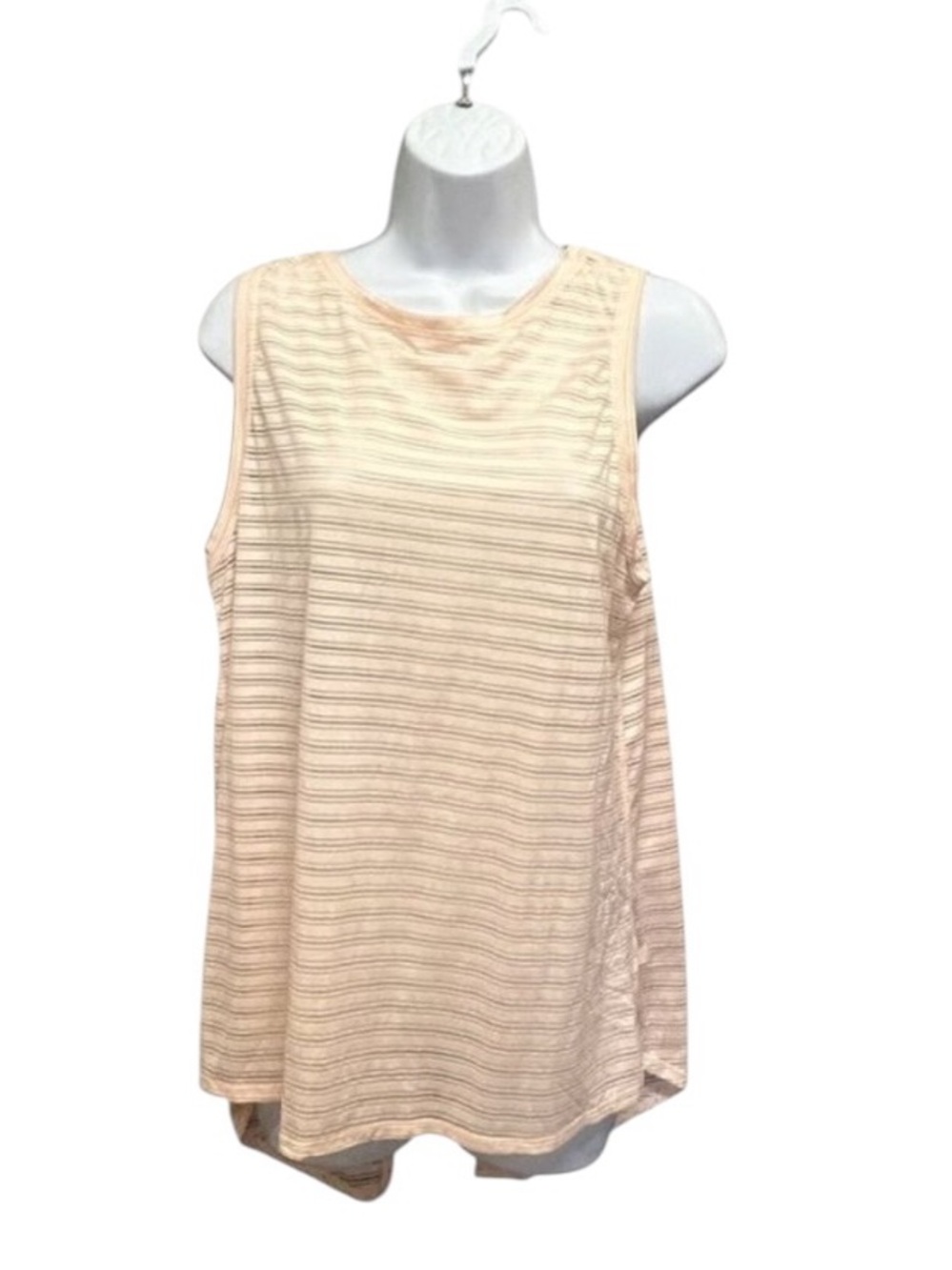 Lululemon Meet Halfway Striped Butter Pink Tank Top Size M